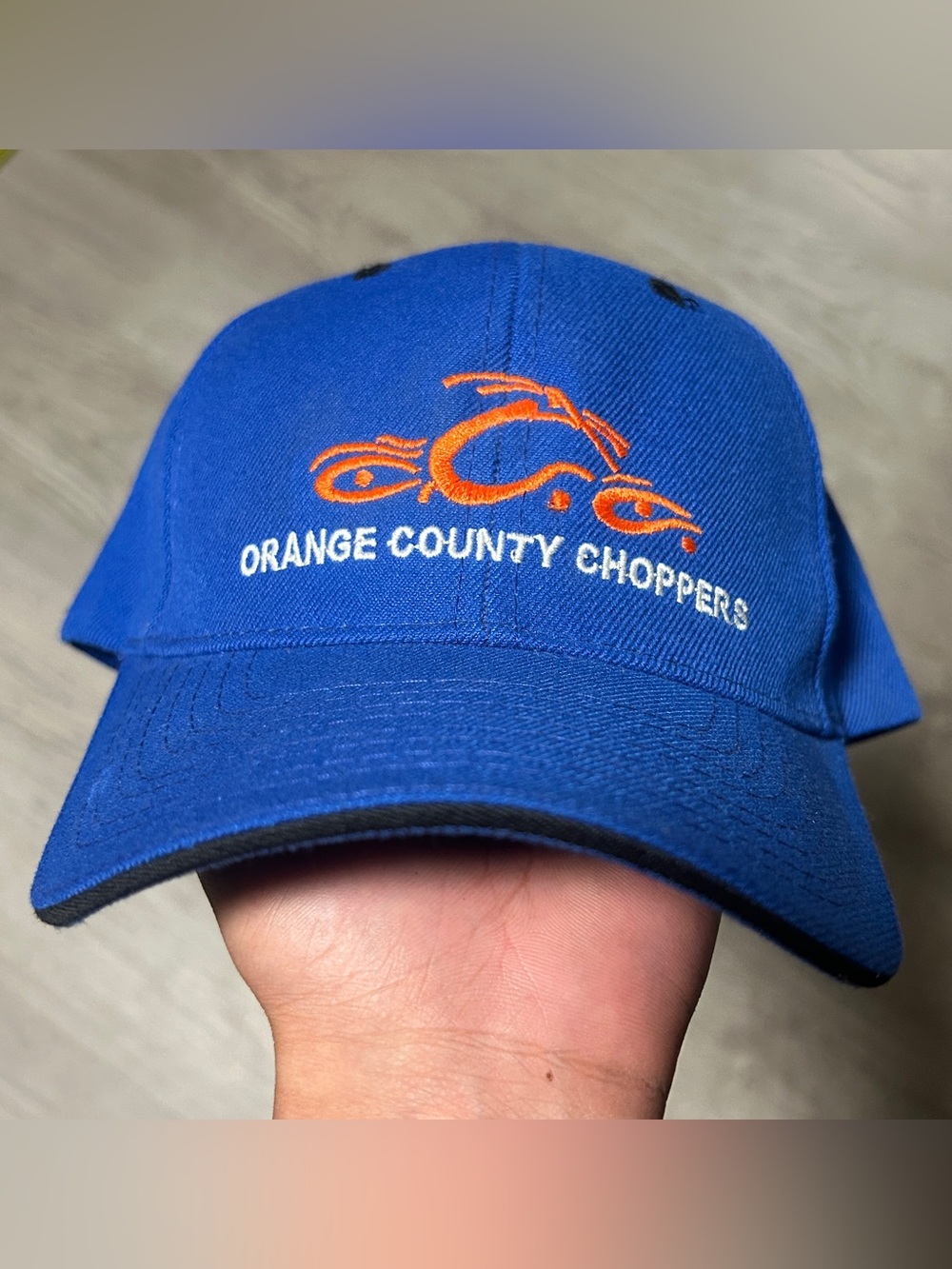 Orange County Choppers Blue Hat with Orange Logo